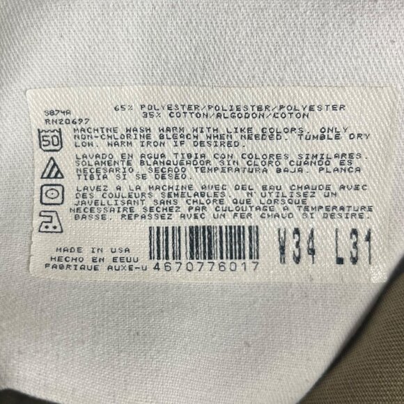 Dickies Work Pants Men 34 x 31 Beige Pockets Altered - Picture 9 of 9